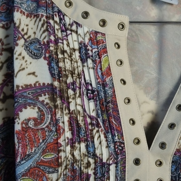 NEW! RUFF HEWN GREY Plus Size Boho Style Blouse Top 1X. - Picture 3 of 8